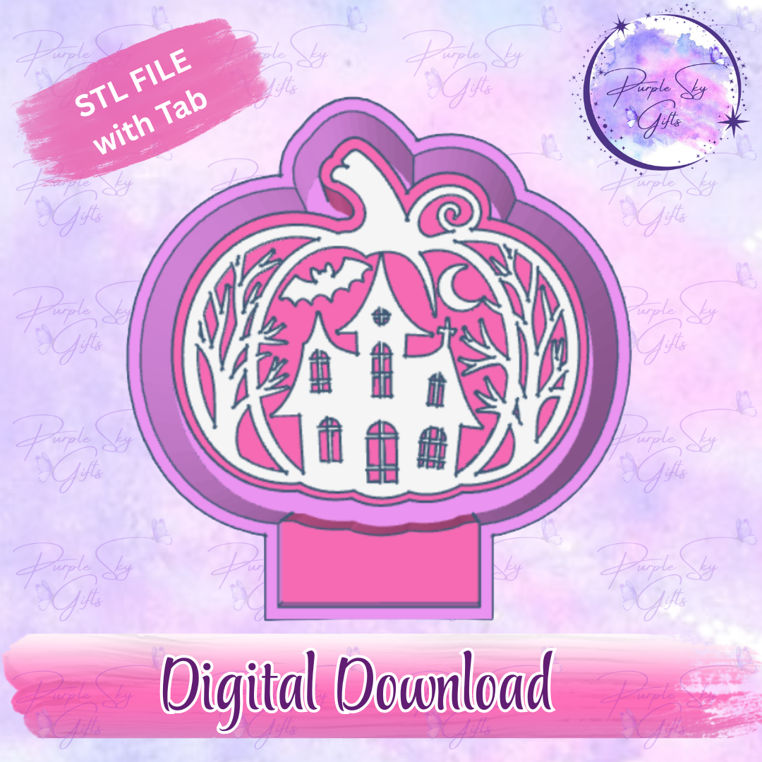 Haunted House Pumpkin Halloween Mold Housing STL Digital File