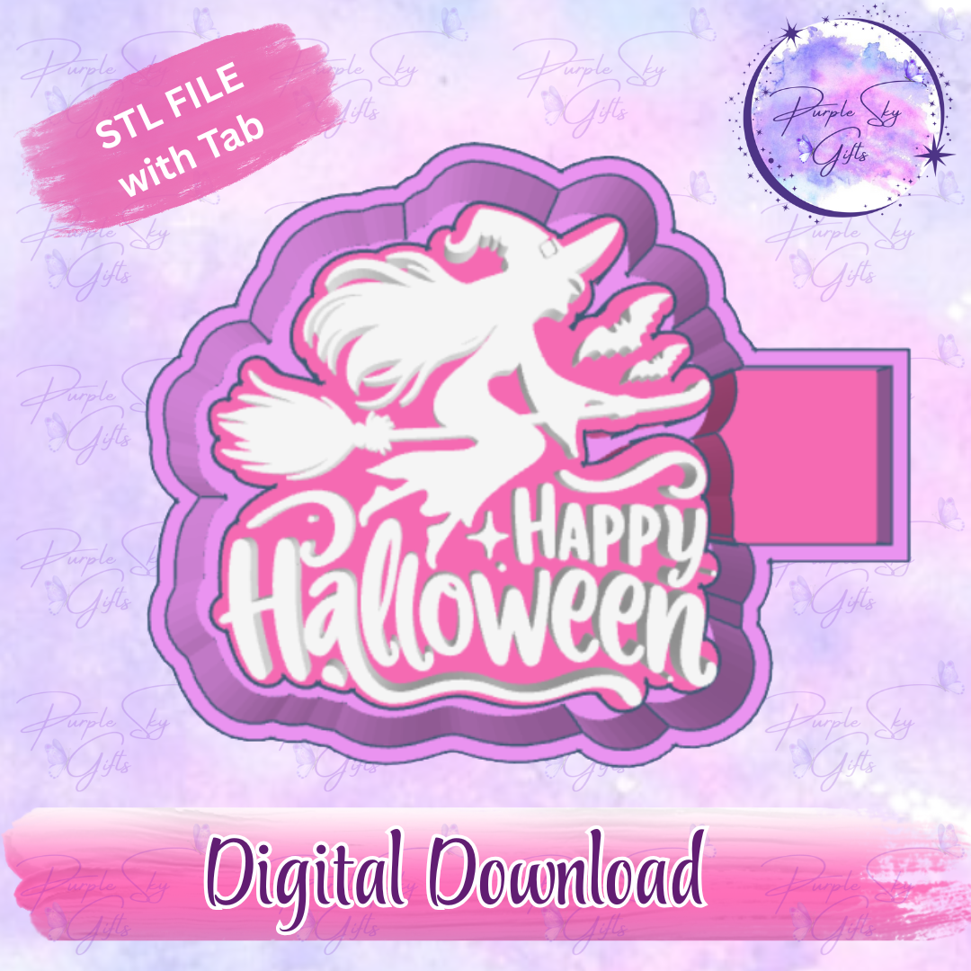 Happy Halloween Witch Mold Housing STL Digital File