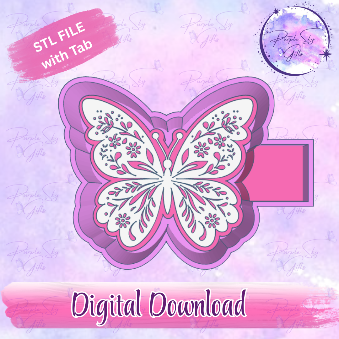 Floral Butterfly Mold Housing STL Digital File