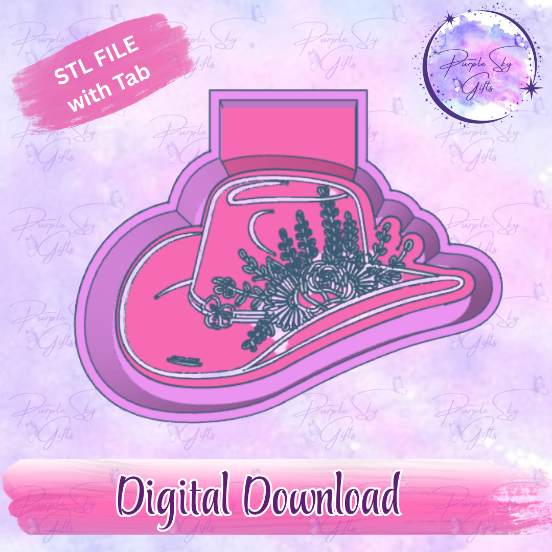Floral Cowgirl Hat Mold Housing STL Digital File