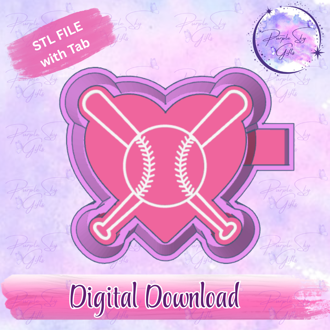 Baseball Bats Heart Mold Housing STL Digital File