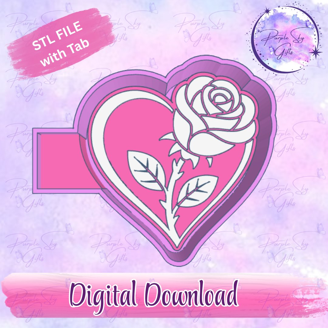 Heart Rose Mold Housing STL Digital File