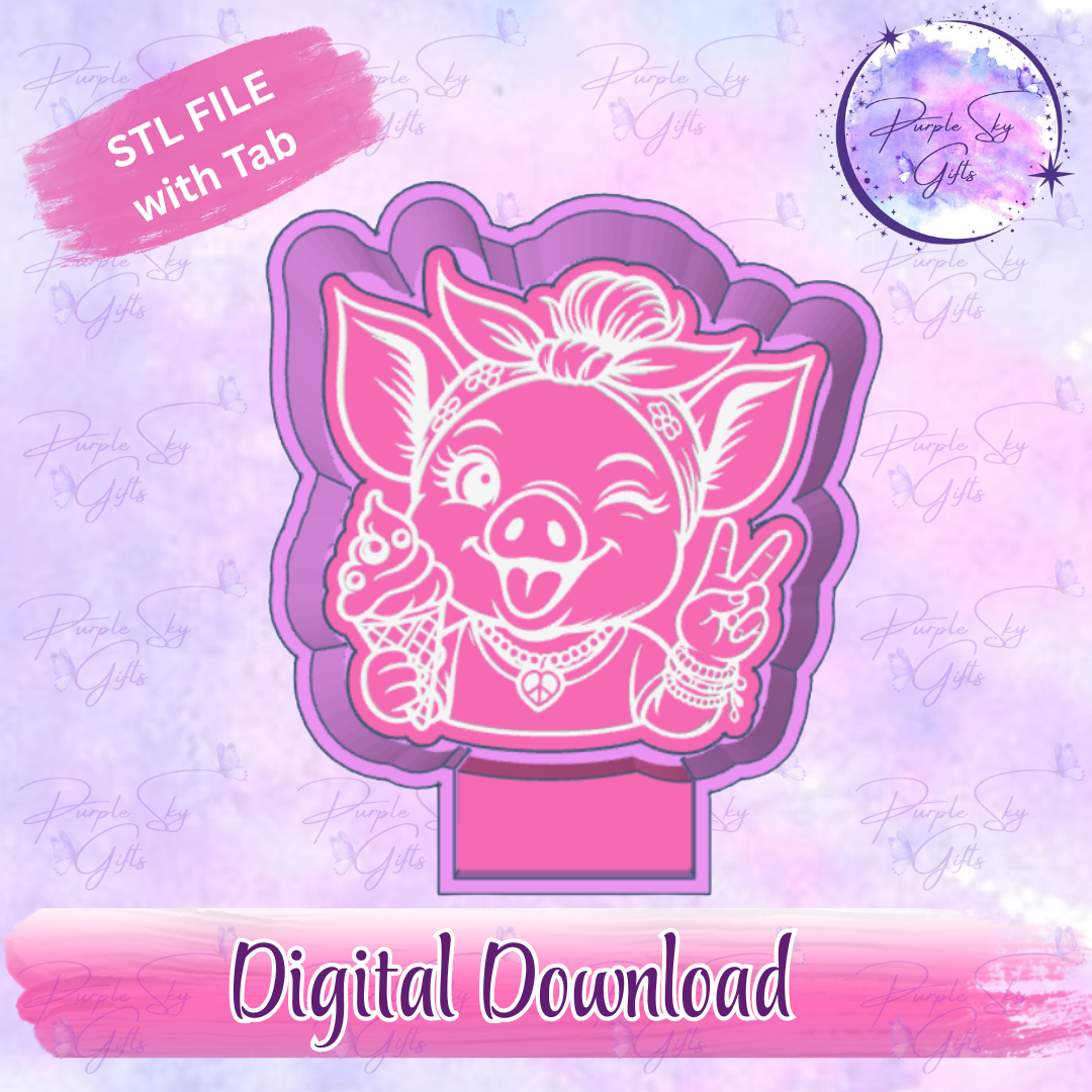Ice Cream Pig Mold Housing STL Digital File