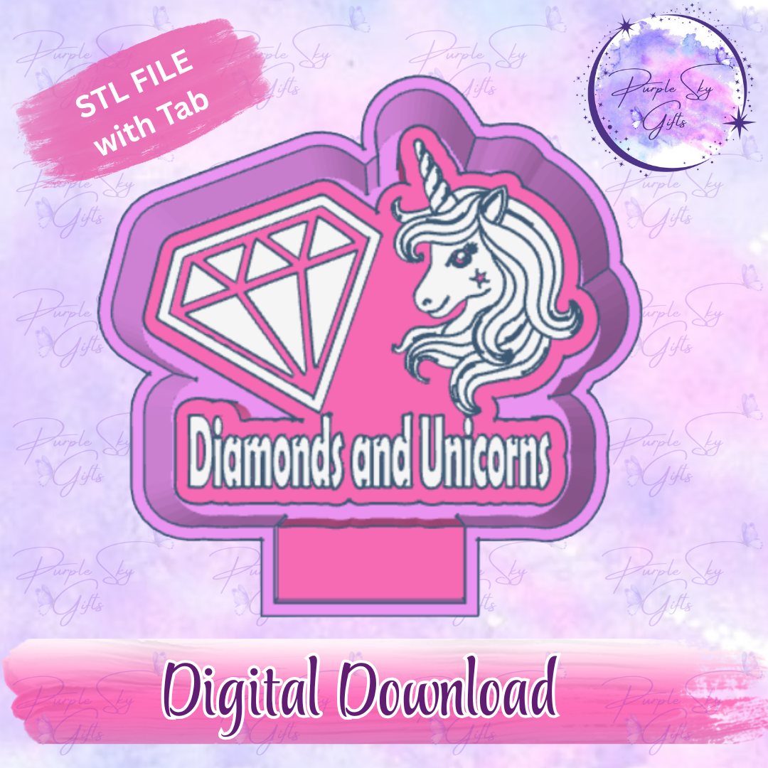 Diamonds and Unicorns Housing STL Digital File
