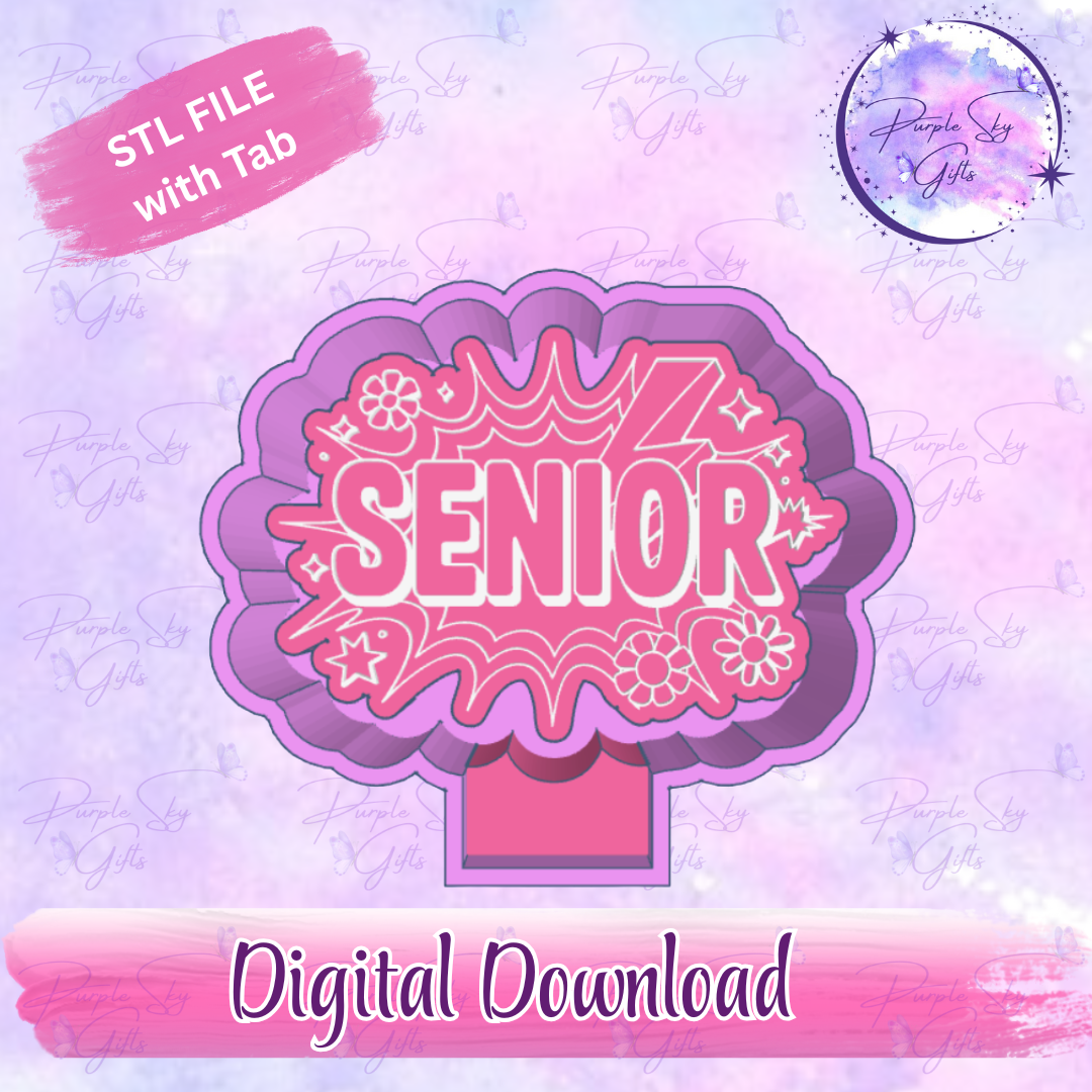 Floral Senior Mold Housing STL Digital File