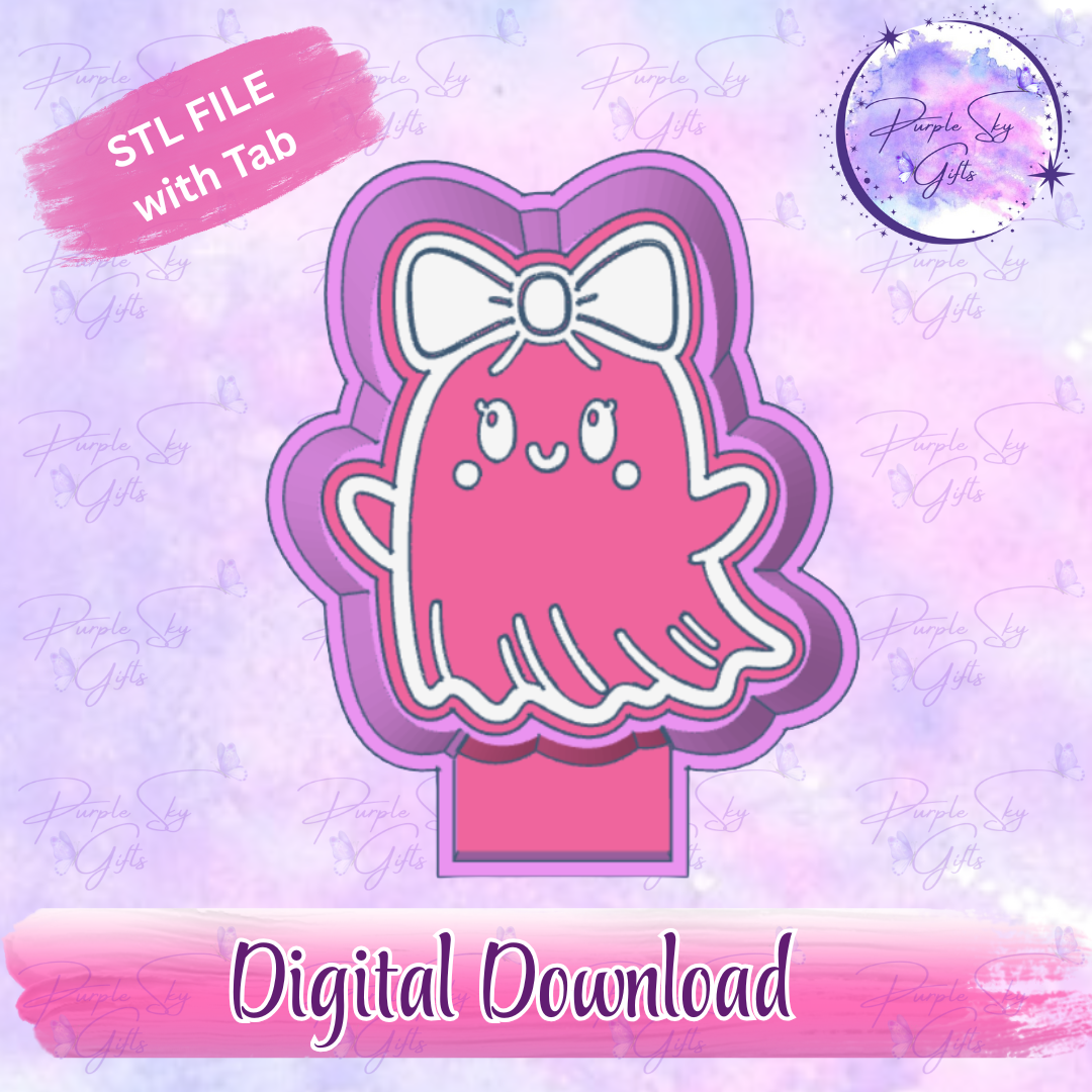 Ghosty with Bow Freshie Mold Housing STL Digital File