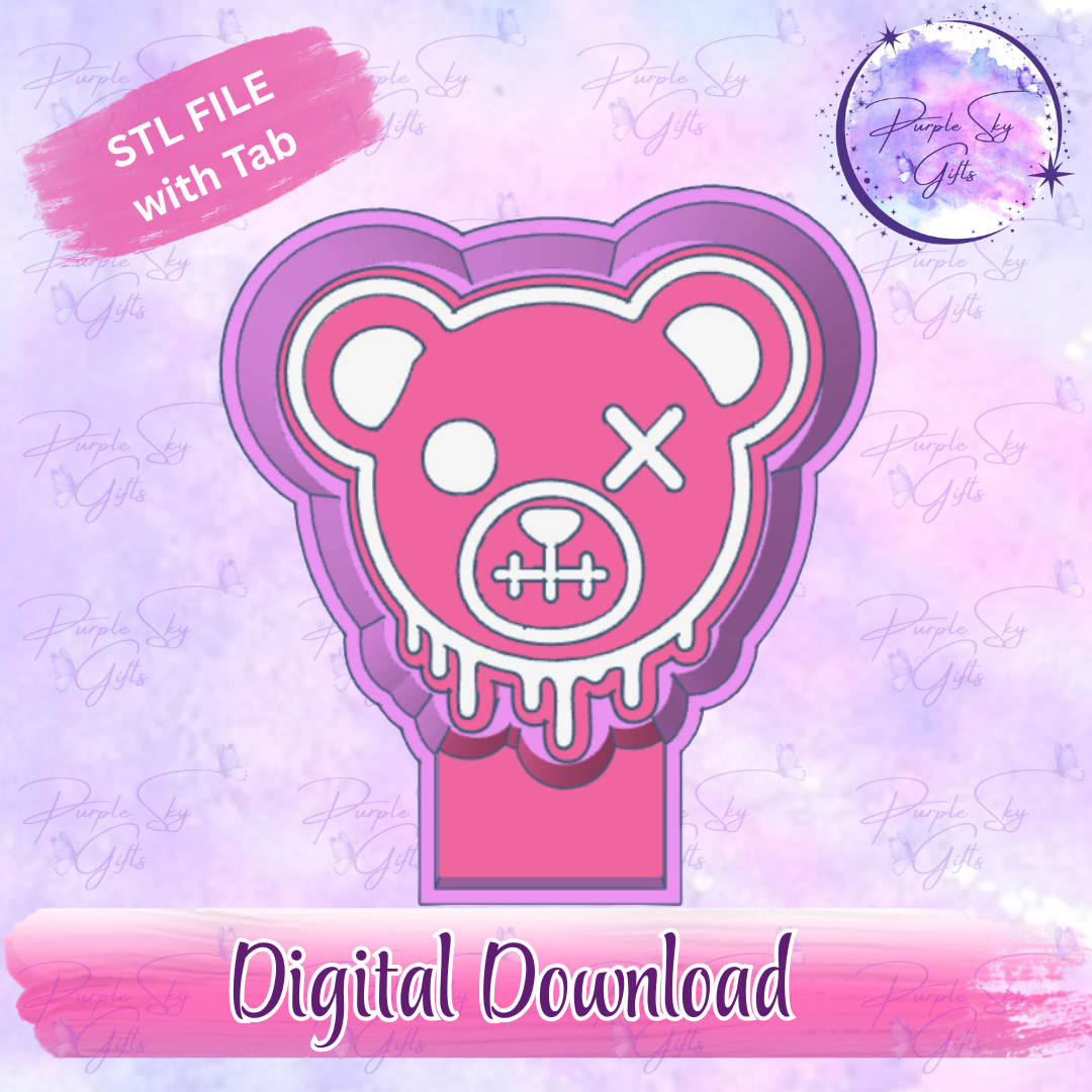 Creepy Bear Head Freshie Mold Housing STL Digital File