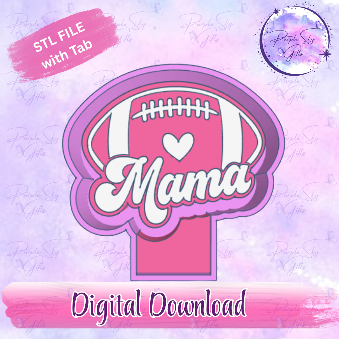 Football Mama with Heart Freshie Mold Housing STL Digital File