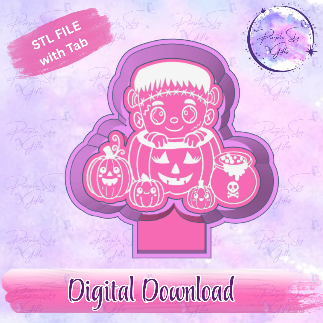 Pumpkin Patch Frankenstein Baby Frankie Freshie Mold Housing STL Digital File
