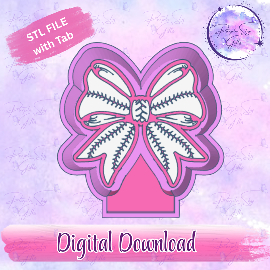 Baseball/Softball Bow Freshie Mold Housing STL Digital File