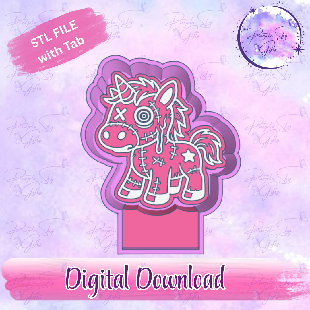 Zombie Voodoo Unicorn Freshie Mold Housing STL Digital File