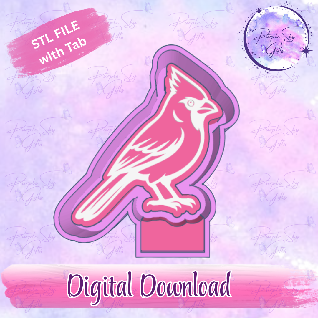 Cardinal Bird Freshie Mold Housing STL Digital File