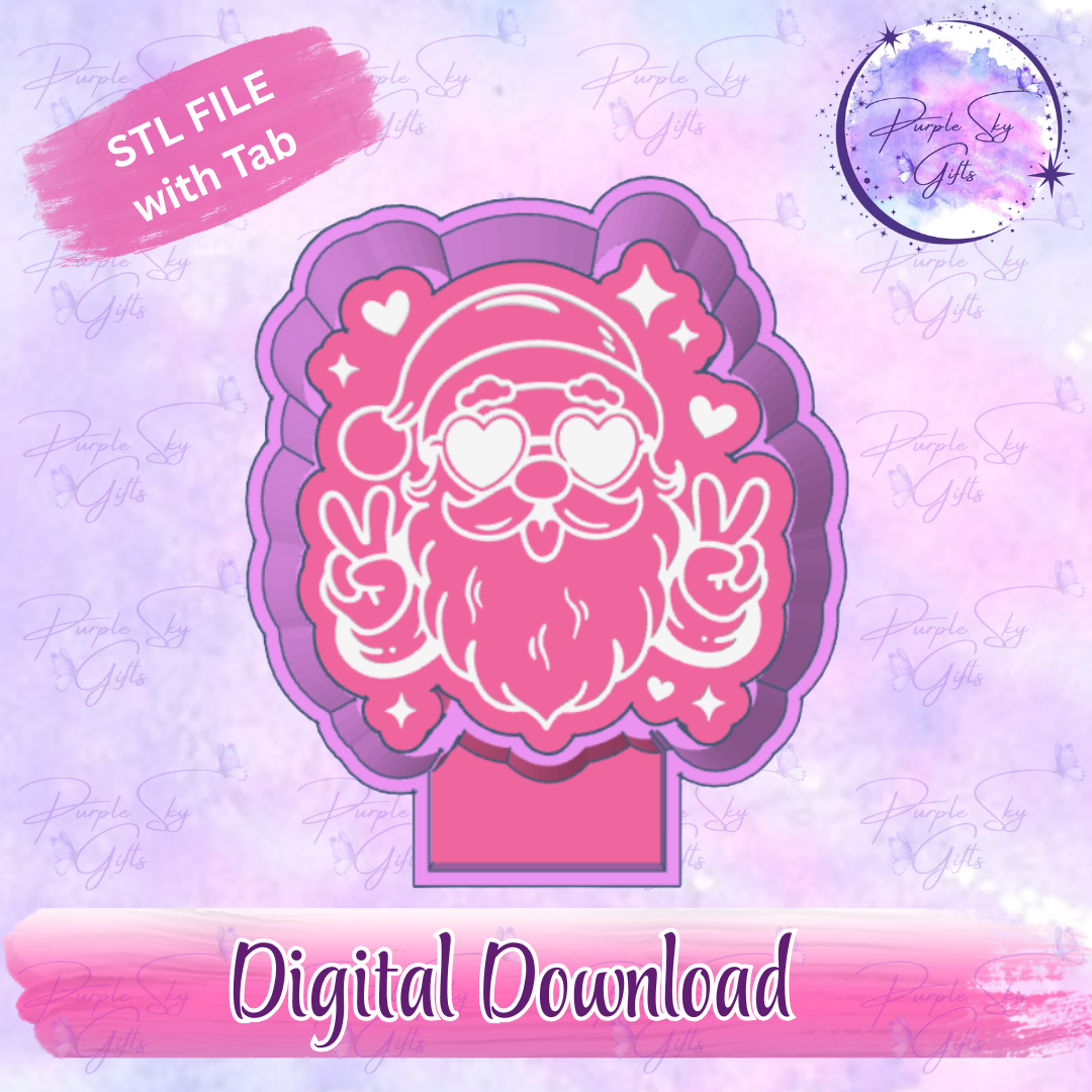 Peace Hands Santa Claus Mold Housing STL Digital File
