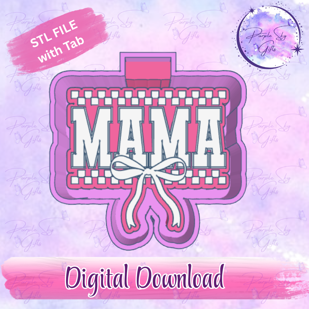 Checkered Mama with Bow Mold Housing STL Digital File