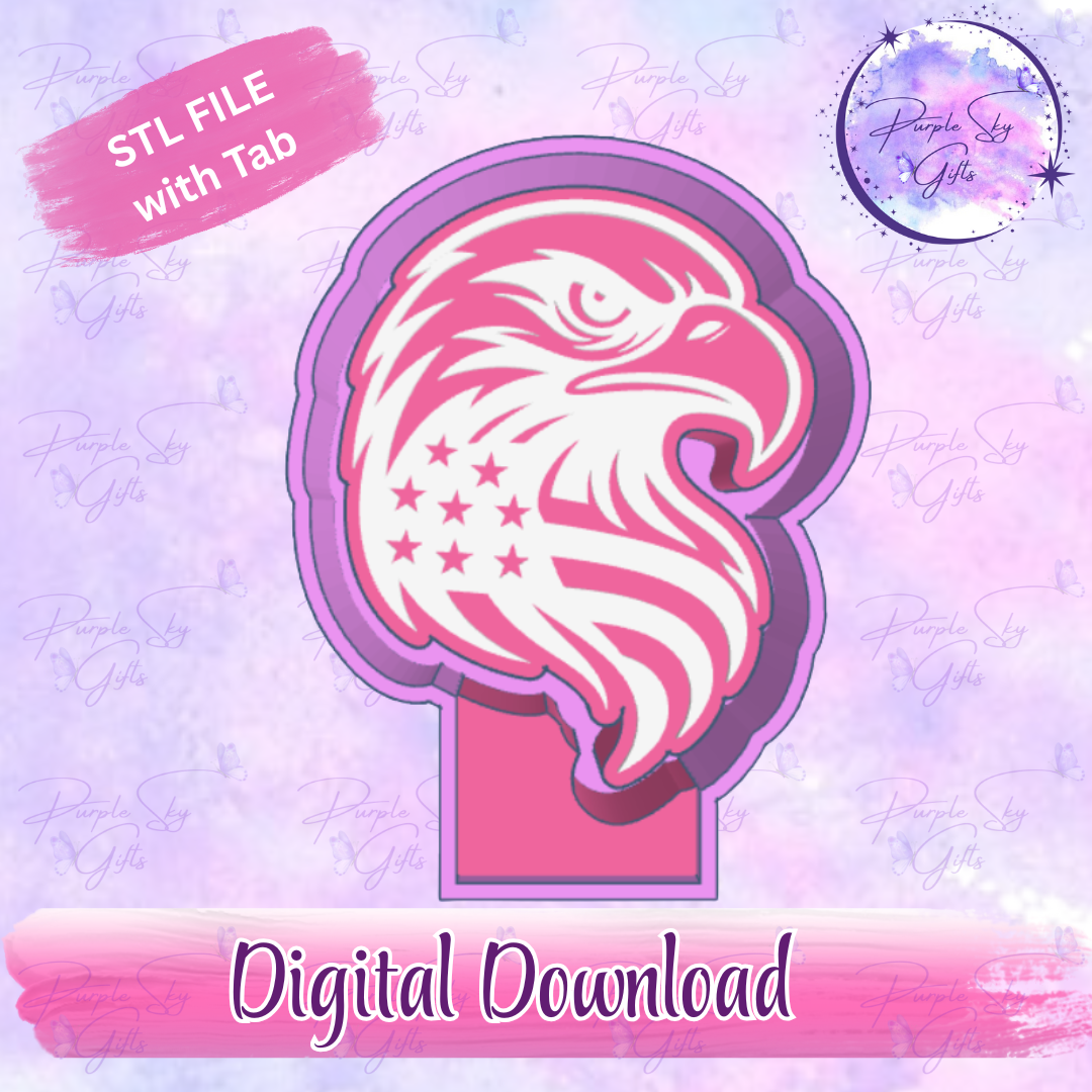 American Eagle Head with Flag Freshie Mold Housing STL Digital File