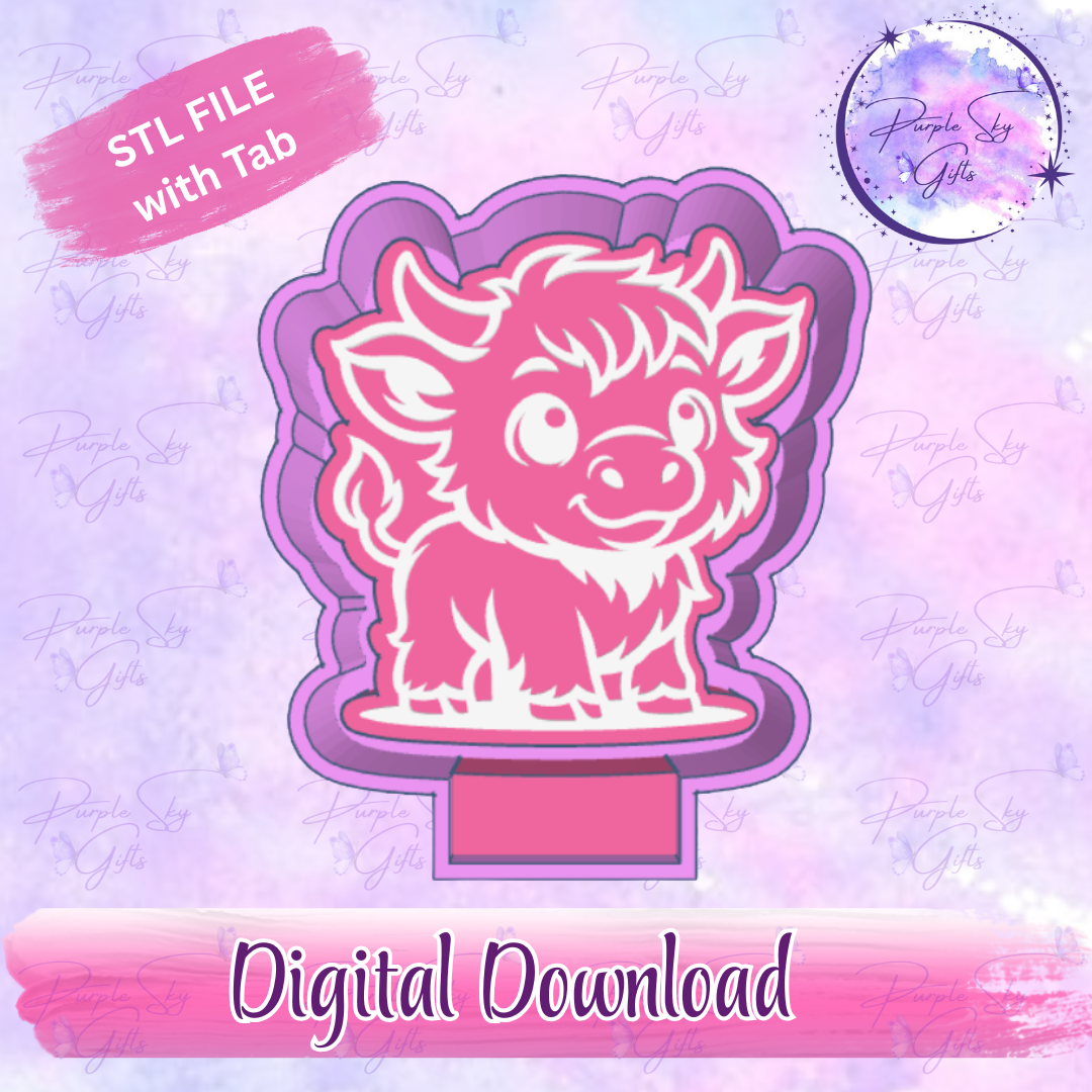 Baby Highland Cow Freshie Mold Housing STL Digital File