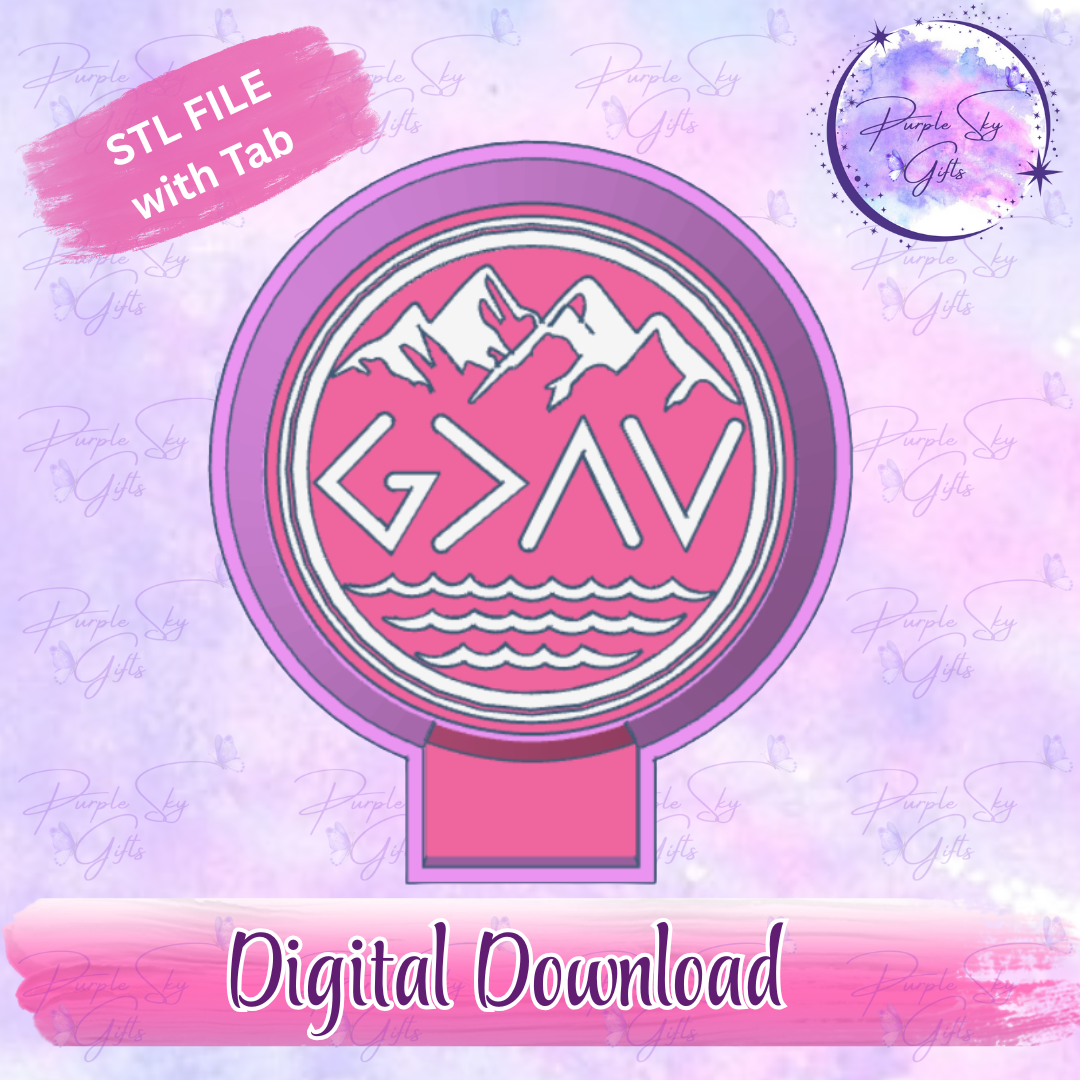 God Is Greater Than The Highs and Lows Circle Freshie Mold Housing STL Digital File