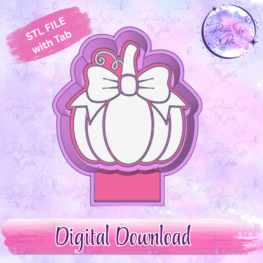 Cute Pumpkin With Bow Mold Housing STL Digital File