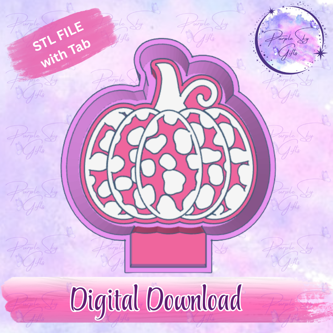 Cow Print Pumpkin Freshie Mold Housing STL Digital File