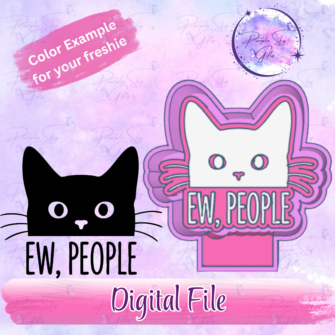 Ew, People Black Cat Freshie Mold Housing STL Digital File