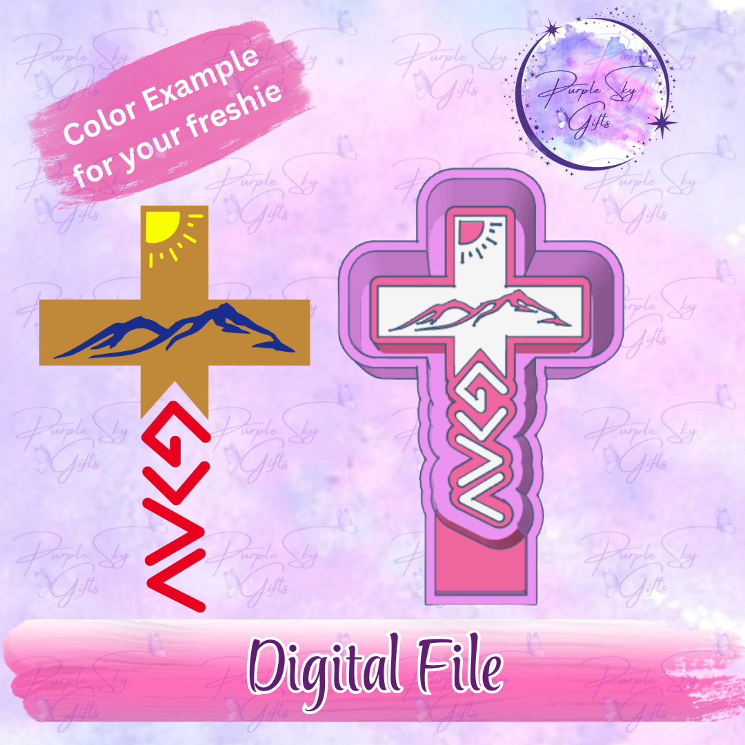 God Is Greater Cross Mountain Scene Freshie Mold Housing STL Digital File