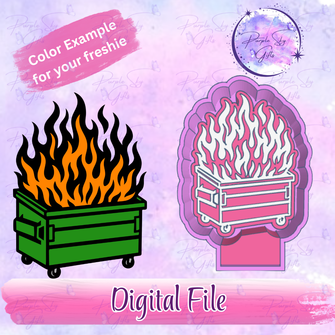 Dumpster Fire Freshie Mold Housing STL Digital File