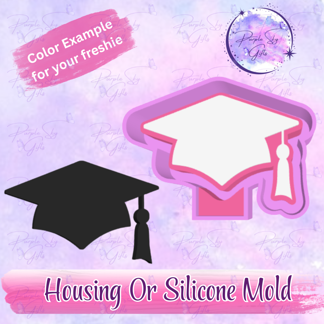 Graduation Cap Freshie Mold Housing or Silicone Mold