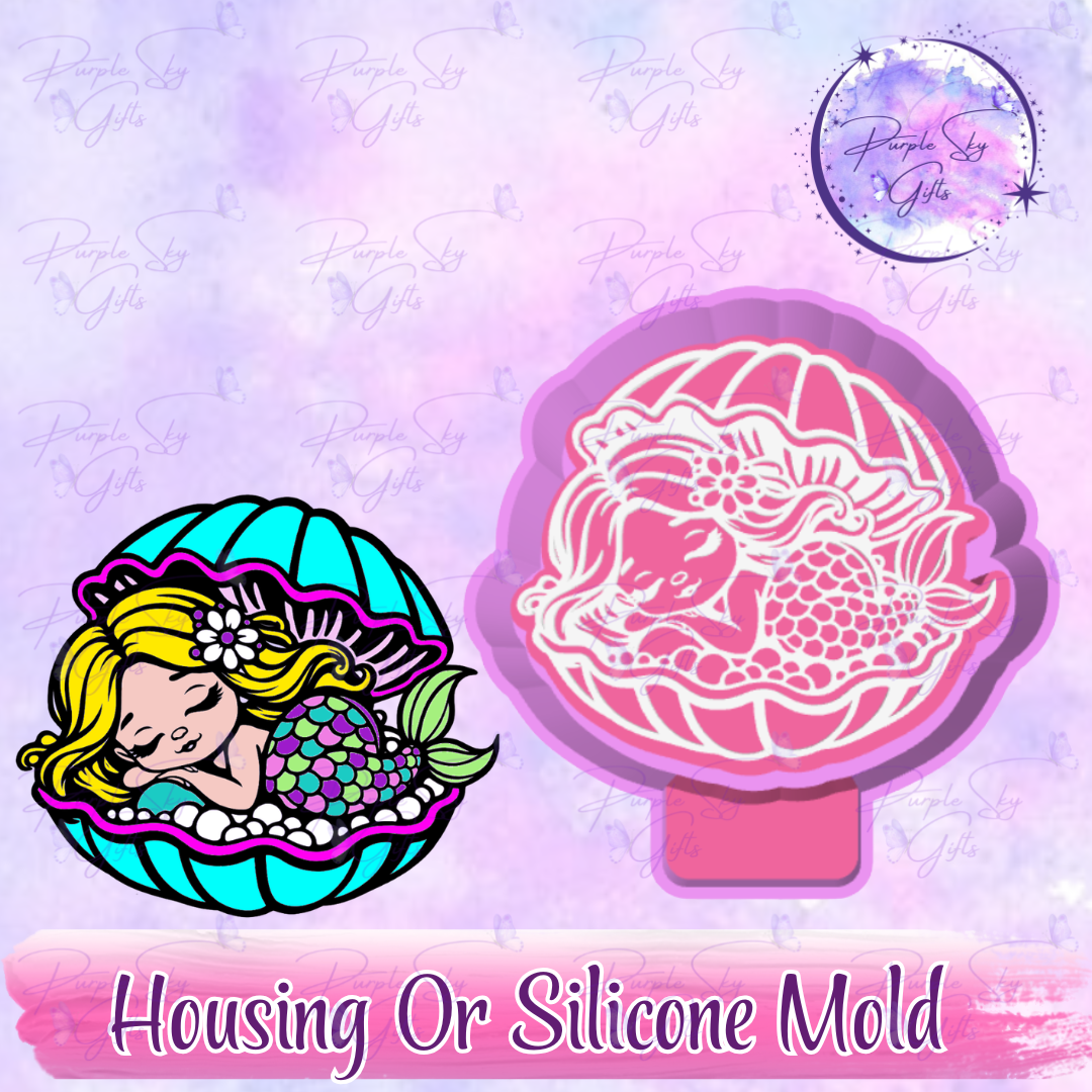 Sleeping Mermaid Freshie Mold Housing or Silicone Mold