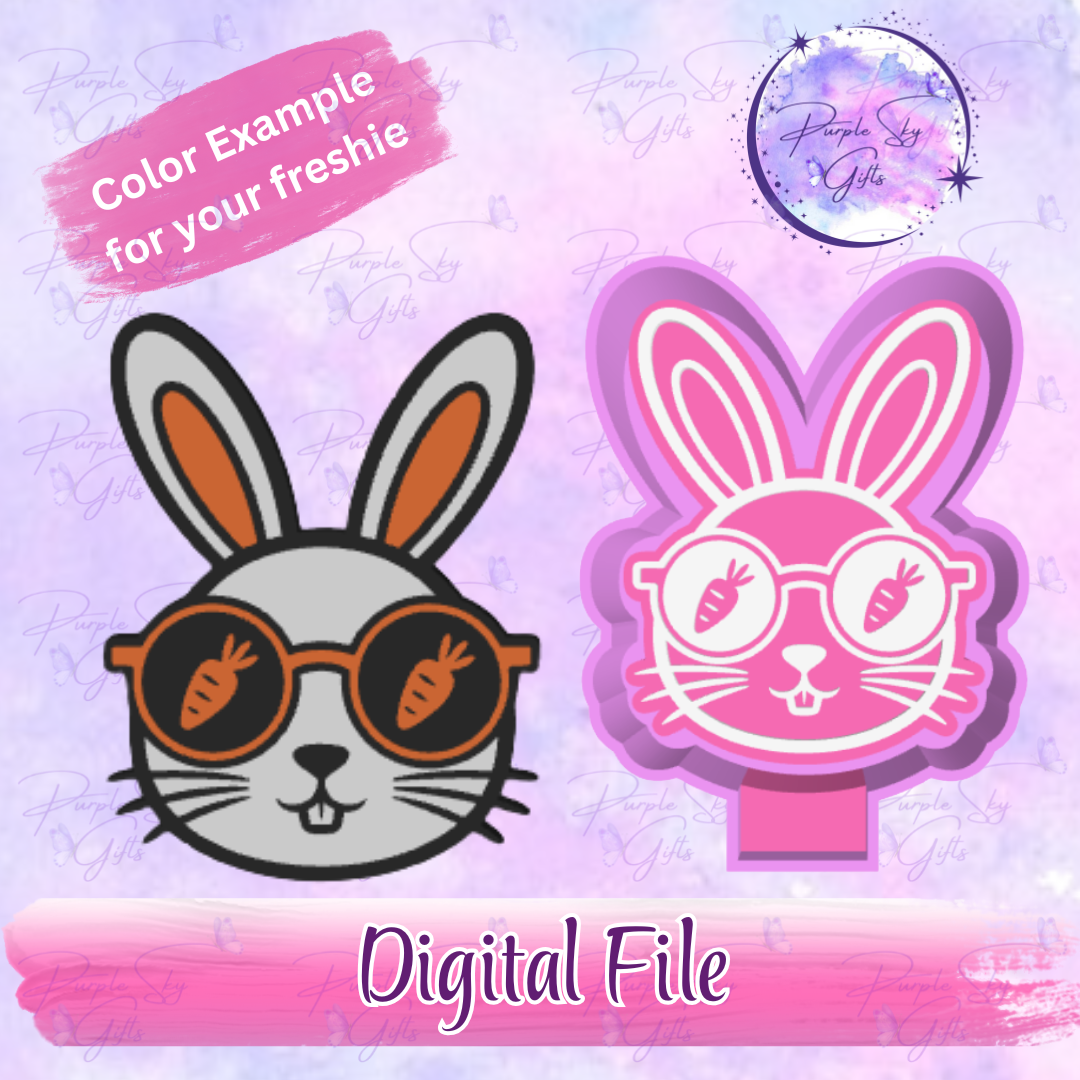 Easter Bunny Carrot Glasses Freshie Mold Housing STL Digital File