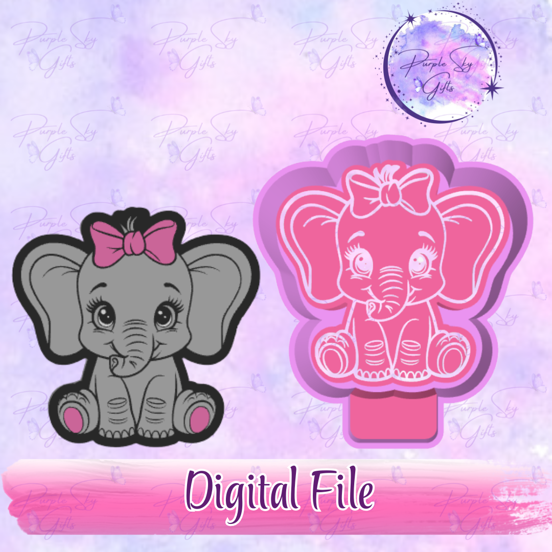 Girl Baby Elephant Freshie Mold Housing STL Digital File