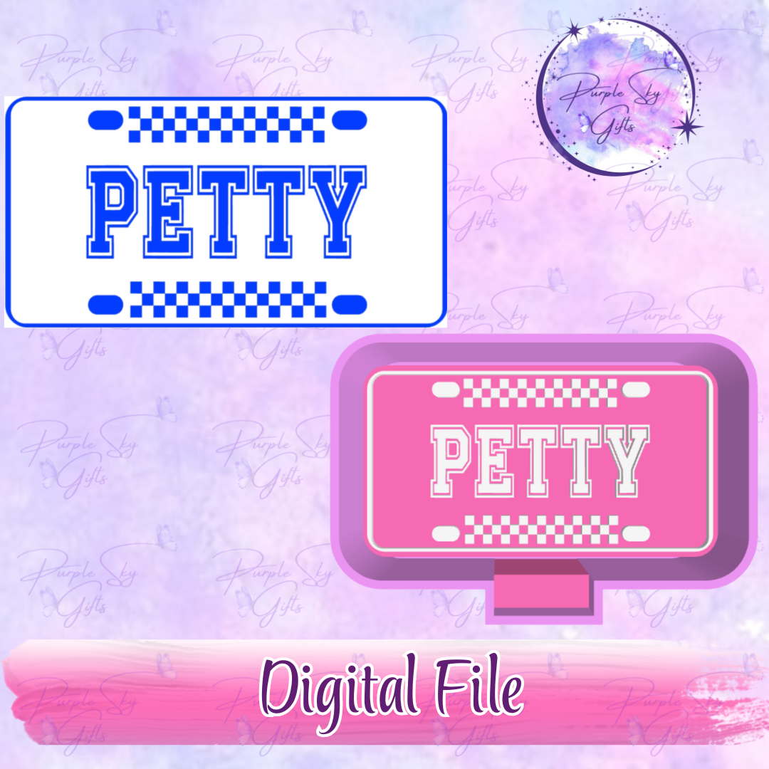 Checkered Print Petty License Plate Freshie Mold Housing STL Digital File