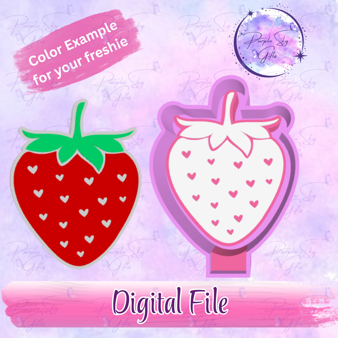 Heart Strawberry Freshie Mold Housing STL Digital File