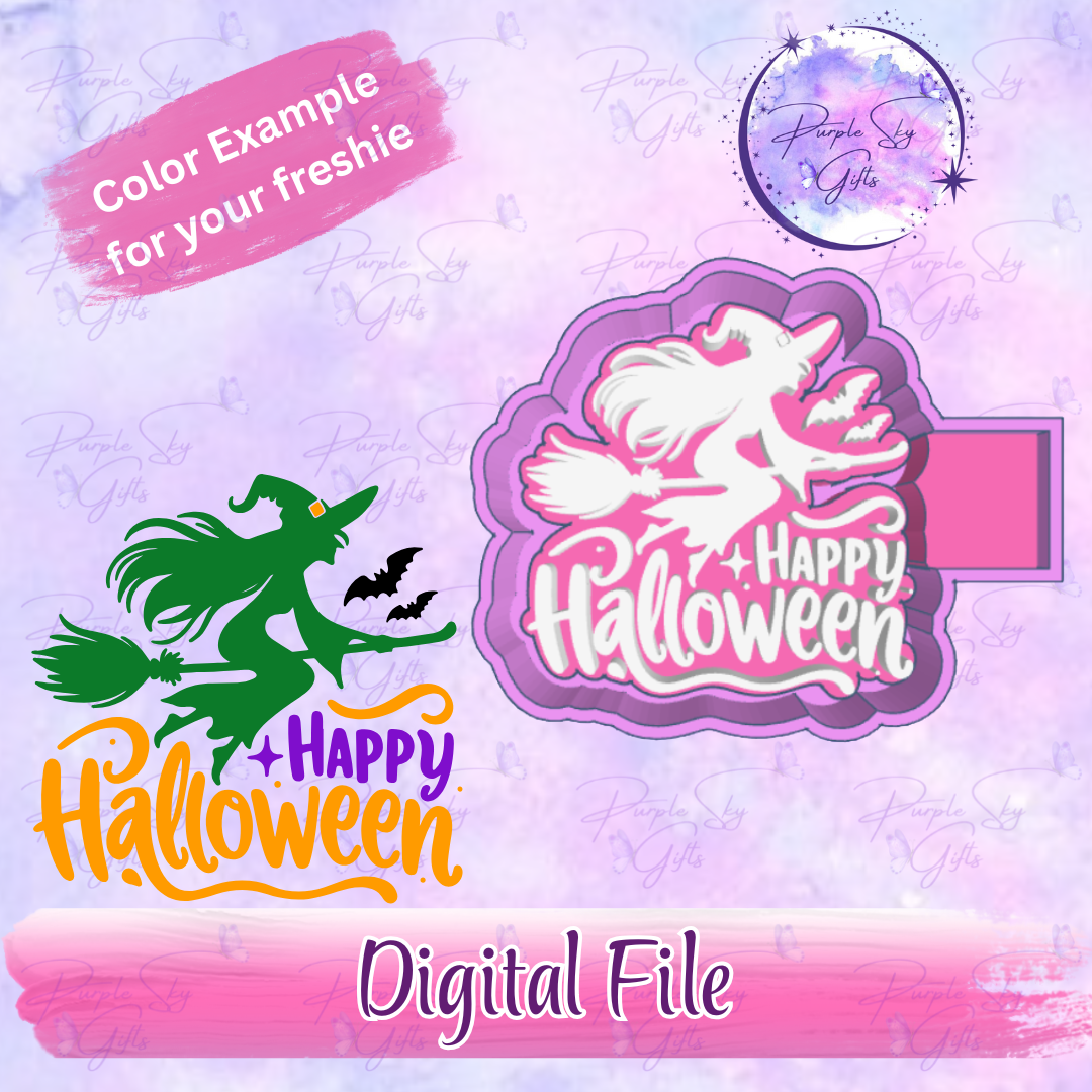 Happy Halloween Witch Mold Housing STL Digital File
