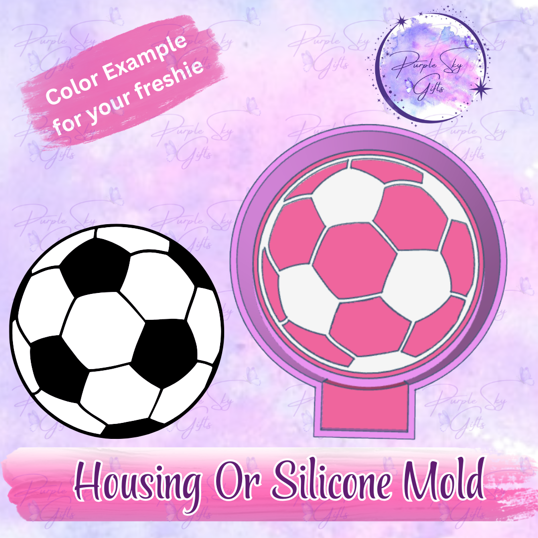 Soccer Ball Freshie Mold Housing OR Silicone Mold