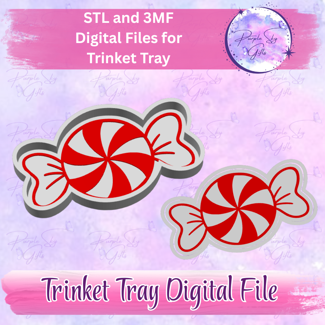 Peppermint Candy Trinket Tray Digital STL and 3MF Files