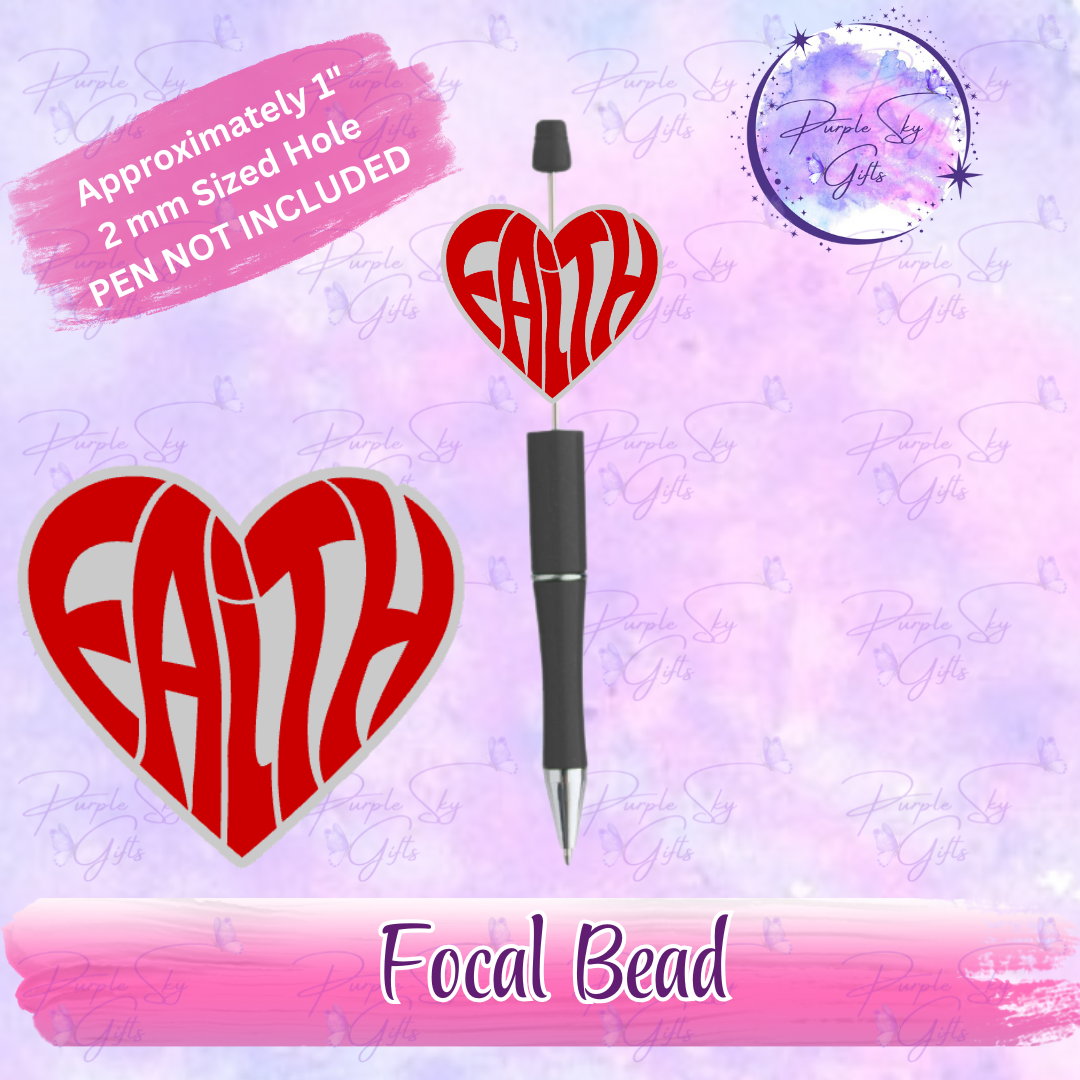 Faith Heart Focal Bead