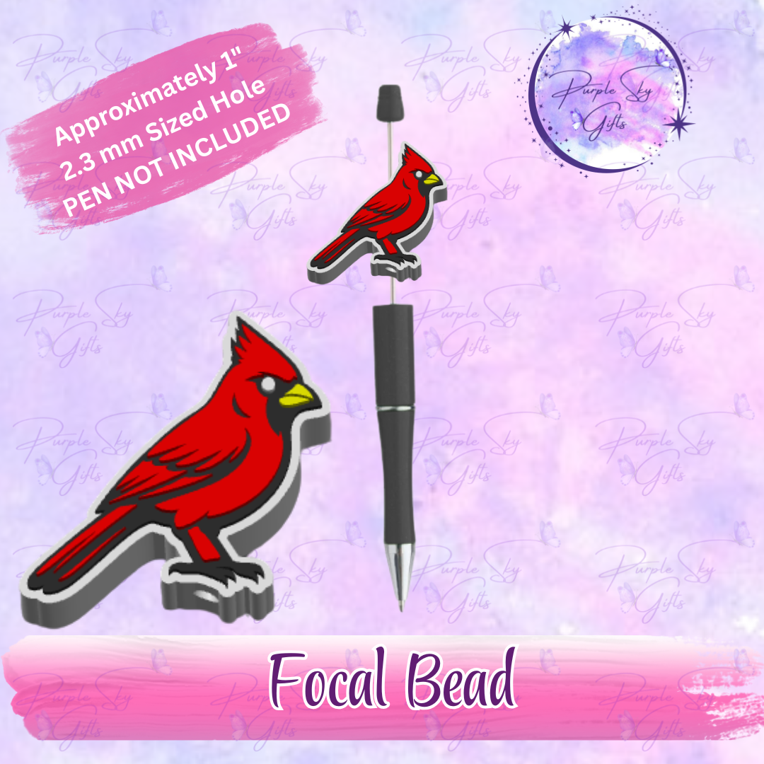 Cardinal Bird Focal Bead