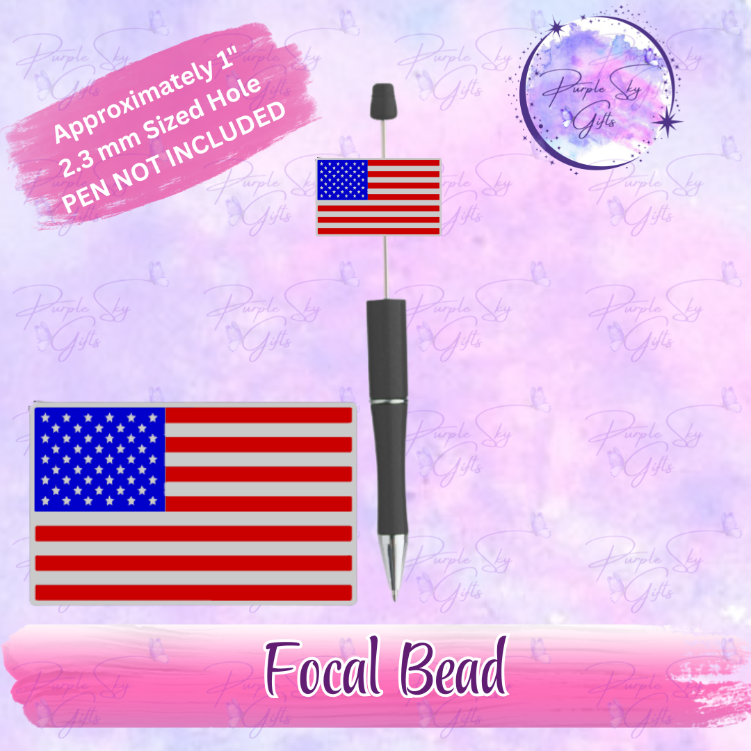 American Flag Focal Bead