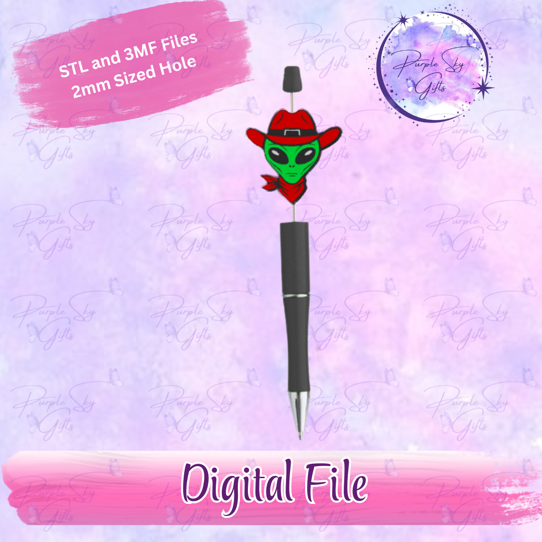 Alien Cowboy Focal Bead Digital STL and 3MF Files