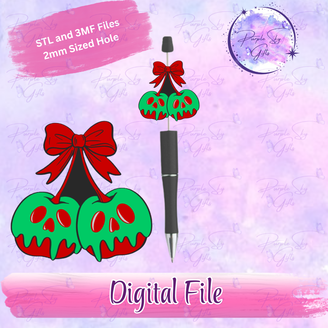 Poisoned Apple Cherries Focal Bead Digital STL and 3MF Files