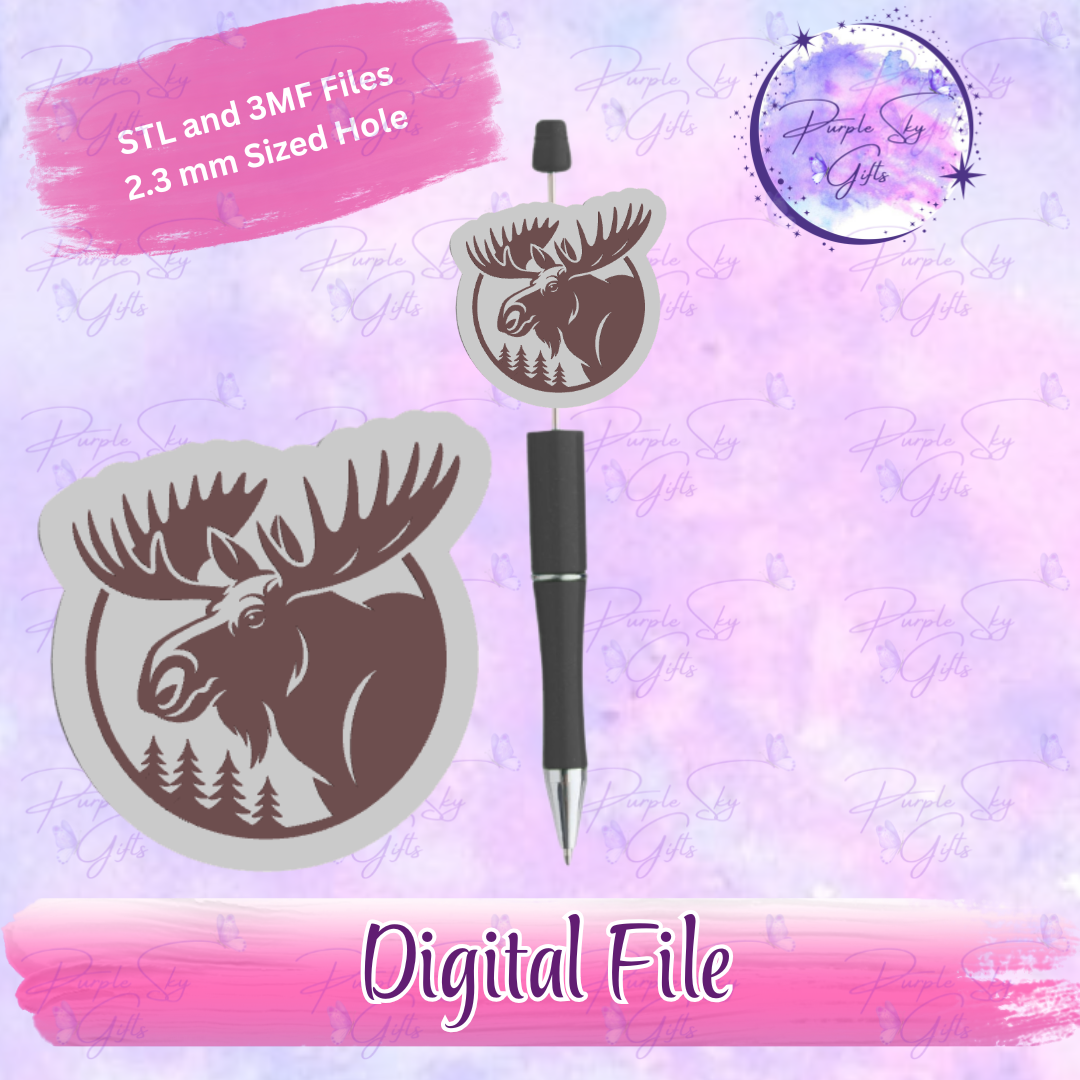 Moose Head Focal Bead Digital STL and 3MF Files