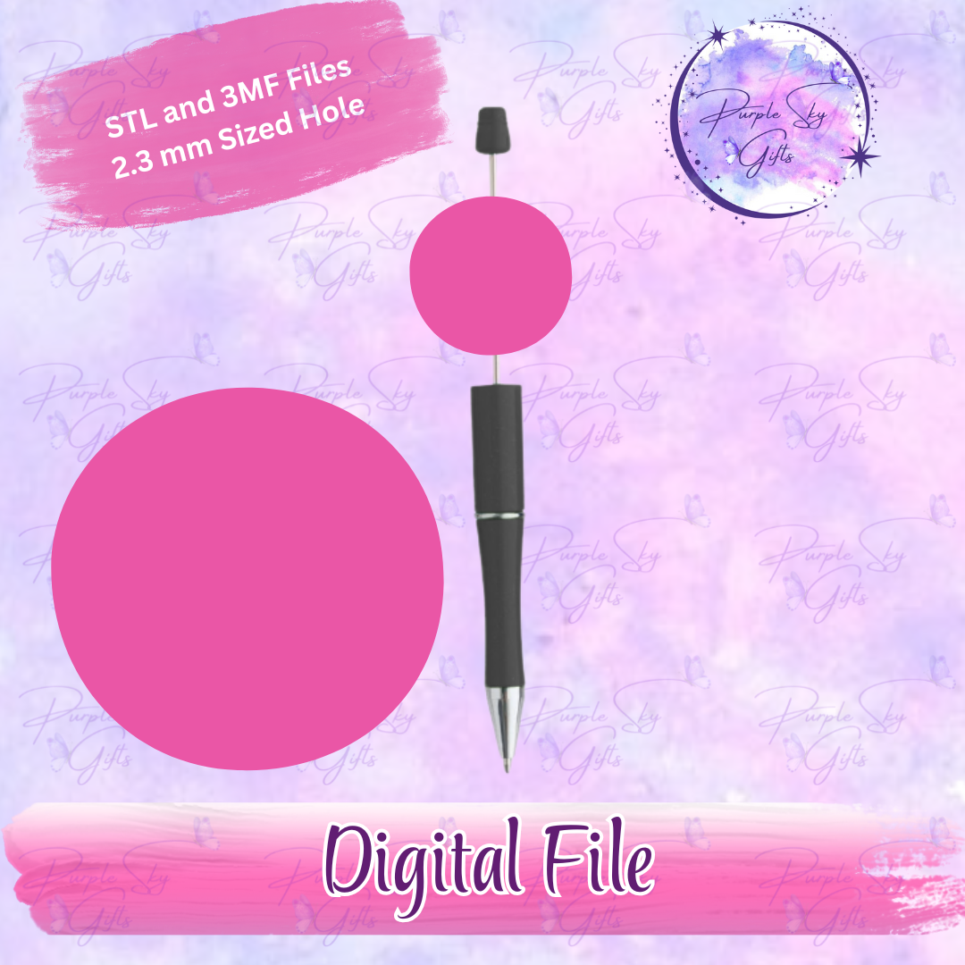 Plain Circle Focal Bead Digital STL and 3MF Files
