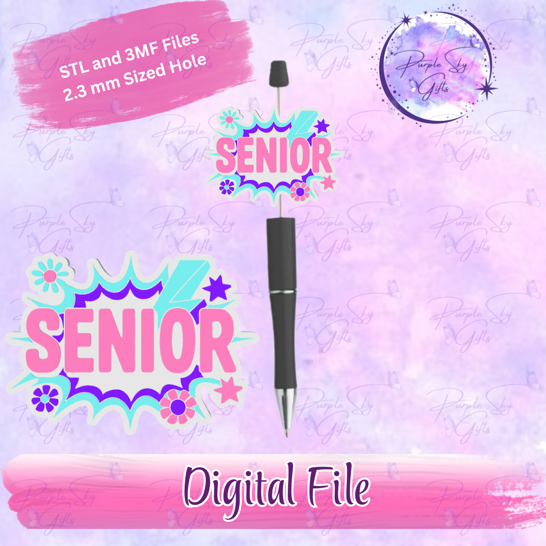 Floral Senior Focal Bead Digital STL and 3MF Files