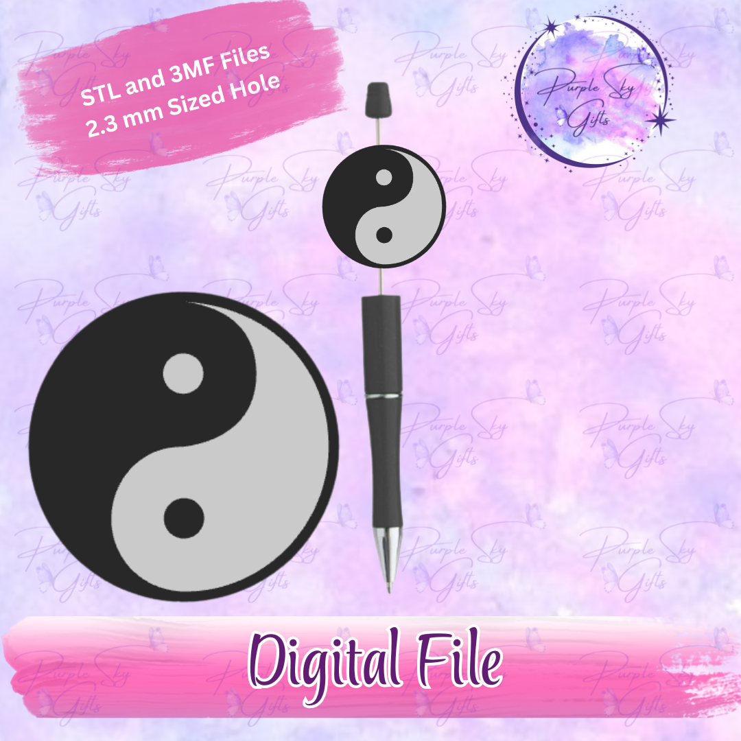 Yin Yang Focal Bead Digital STL and 3MF Files