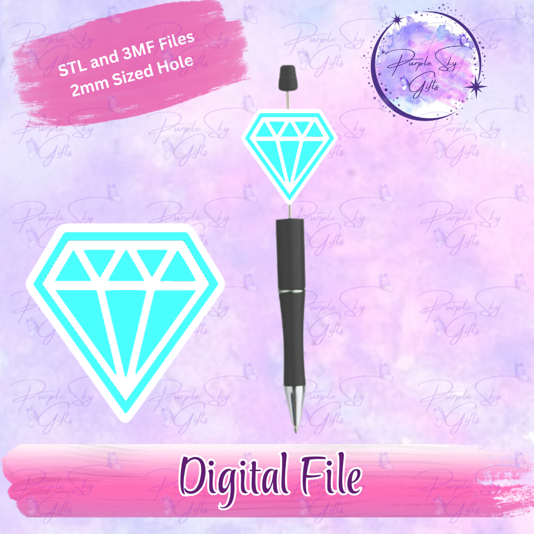 Diamond Focal Bead Digital STL and 3MF Files