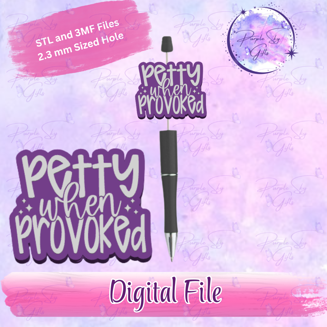 Petty When Provoked Focal Bead Digital STL and 3MF Files