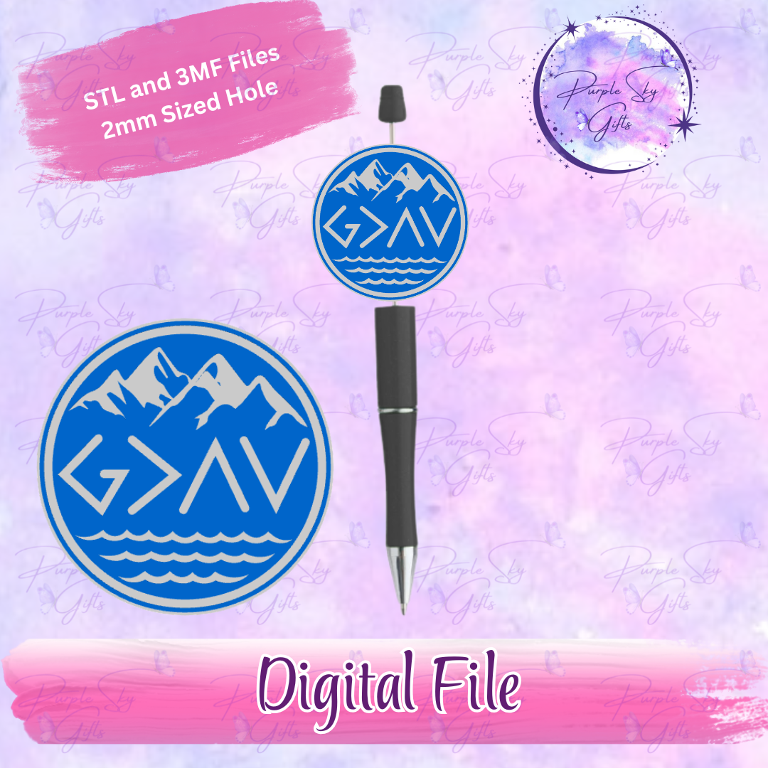 God Is Greater Than The Highs And Lows Focal Bead Digital STL and 3MF Files