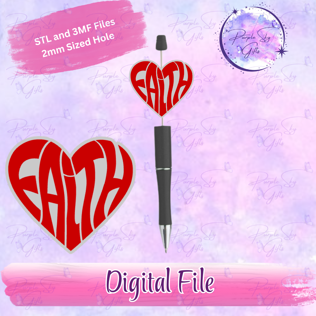 Faith Focal Bead Digital STL and 3MF Files