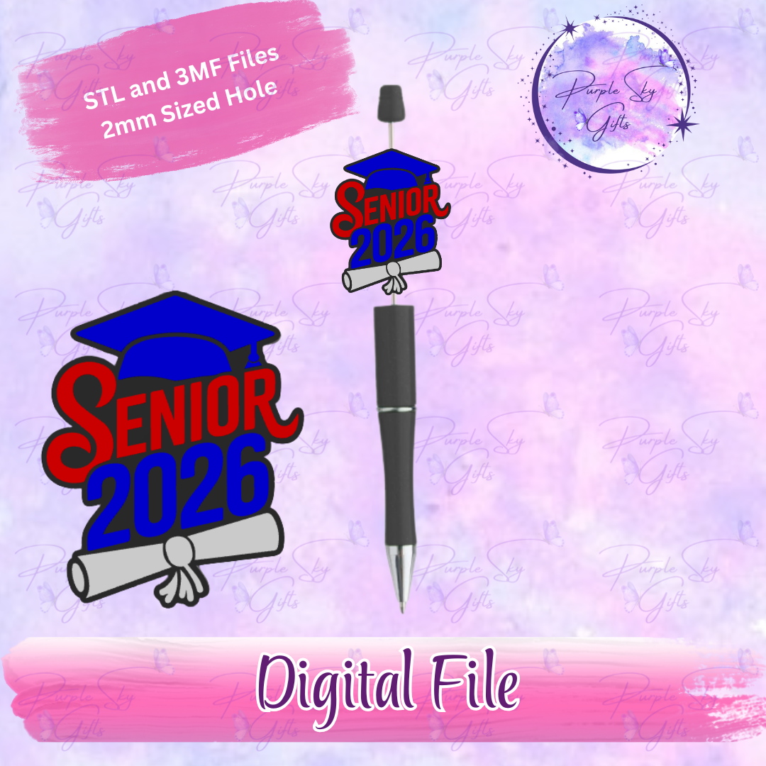 Senior 2026 Focal Bead Digital STL and 3MF Files