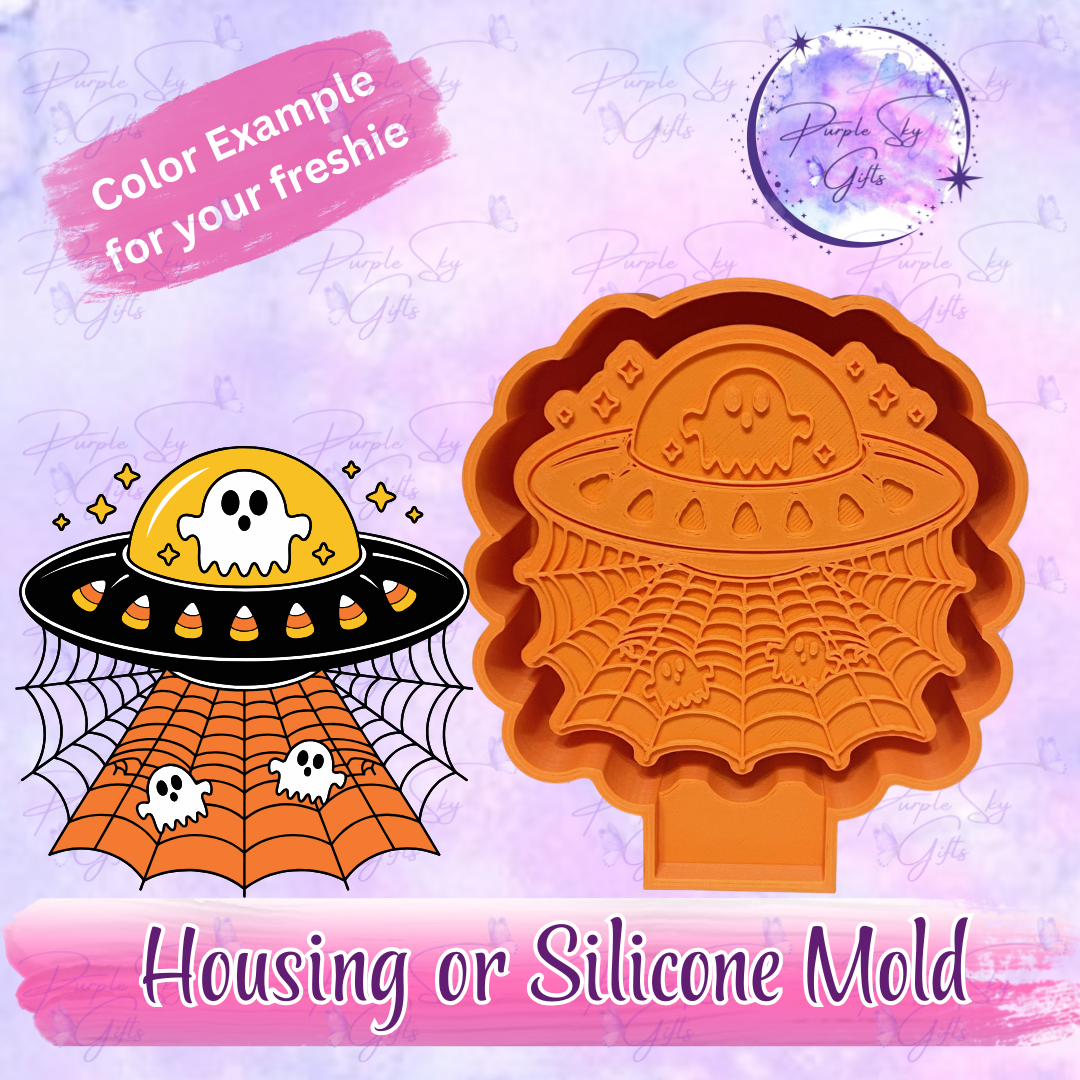 Candy Corn Halloween Ghost UFO Housing or Silicone Mold